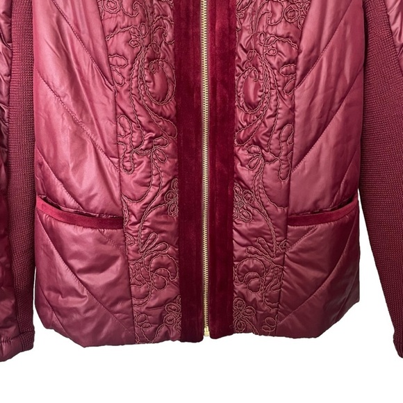 Chico's Zenergy Velvet Trim Jacket Size 0 Long Sleeve Zipper Front Open Front - Picture 5 of 11